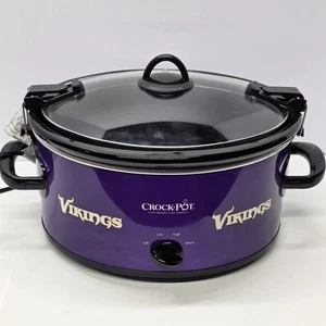 NFL Crockpot Slow Cooker 6 quarti coperchio di bloccaggio portellone Minnesota Vikings - Foto 1 di 12