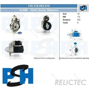 Motorino avviamento Opel Vauxhall Daewoo Chevrolet:ASTRA G,NUBIRA,H,Mk V 5,Mk IV 4 - Foto 1 di 2