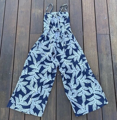 Alive Girl Women’s Sleeveless Jumpsuit Blue White Size 12 NWT - image 1 of 4