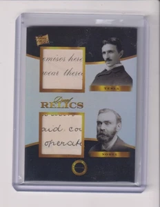2025 PIECES OF THE PAST INVENTORS EDITION DUAL HAND WRITTEN RELIC TESLA - NOBEL - Picture 1 of 1