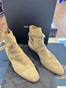 Saint Laurent Wyatt Suede Ankle Boots (MENS 11) LS(343601) - Picture 1 of 13