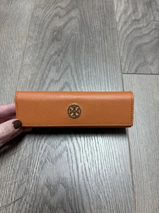 NEW TORY BURCH ORANGE SMALL AUTHENTIC EYEGLASSES CASE - Picture 1 of 4