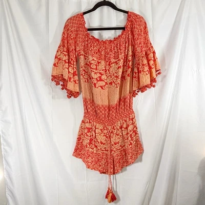 Mameluco Raga Anthropologie XS - Estampado Boho Paisley Rojo y Naranja  Foto 1 de 4