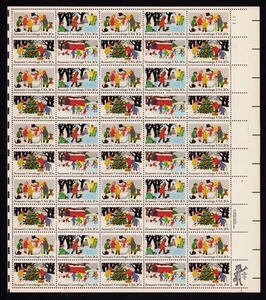 2027-2030 Weihnachtsbogen mit 50 20¢ Briefmarken postfrisch 1982 - Bild 1 von 4