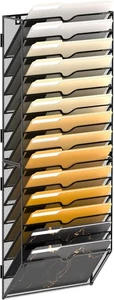 SUPEASY 14-Tier Wall File Holder Organizer Hanging Files for Black  - Picture 1 of 7