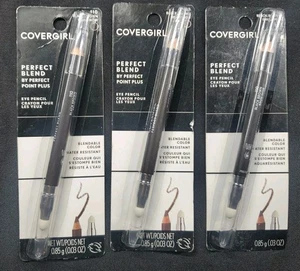 Lotto 3 CoverGirl Matite Occhi Miscela Perfetta 110 Nero Marrone Miscelabile Resistente all'acqua - Foto 1 di 6