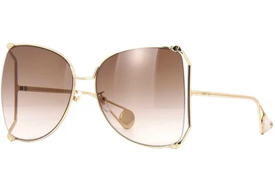 Gucci GG0252S 003 Women's Gold Brown Lens Butterfly Sunglasses - Image 1 of 4