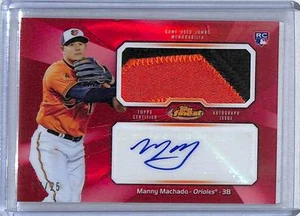 2013 Topps Finest Patch Red Refractor Autograph #AJR-MM Manny Machado No 7 of 25 - Picture 1 of 2