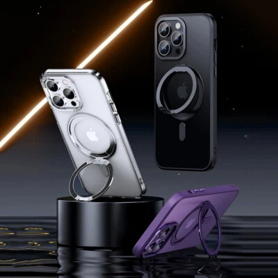 Magnetic Ring Stand Case For iPhone 16 15 14 Pro Max 13 Shockproof Phone Cover - Image 1 of 4