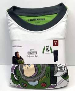 Disney Pixar Boys PJ's Buzz Lightyear PJ’s Long Sleeve Pants 2pc Set Fleece SZ 8 - Picture 1 of 3