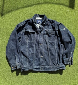 Vtg FUBU Denim Jean Jacket XL Mens Trucker Coat Since 1992 90’s Hip Hop Blue - Picture 1 of 8