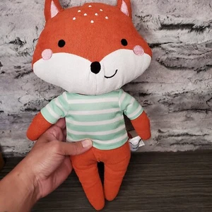 Pearhead Fox Plush Stuffed Animal 15” Green Stripe Shirt 2020 Corduroy - Picture 1 of 7