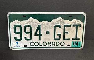 2004 Colorado 994 - GEI License Plate Green~White Mountains - Picture 1 of 22