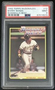 1992 Topps McDonald's Baseball's Best Barry Bonds #12 PSA 9