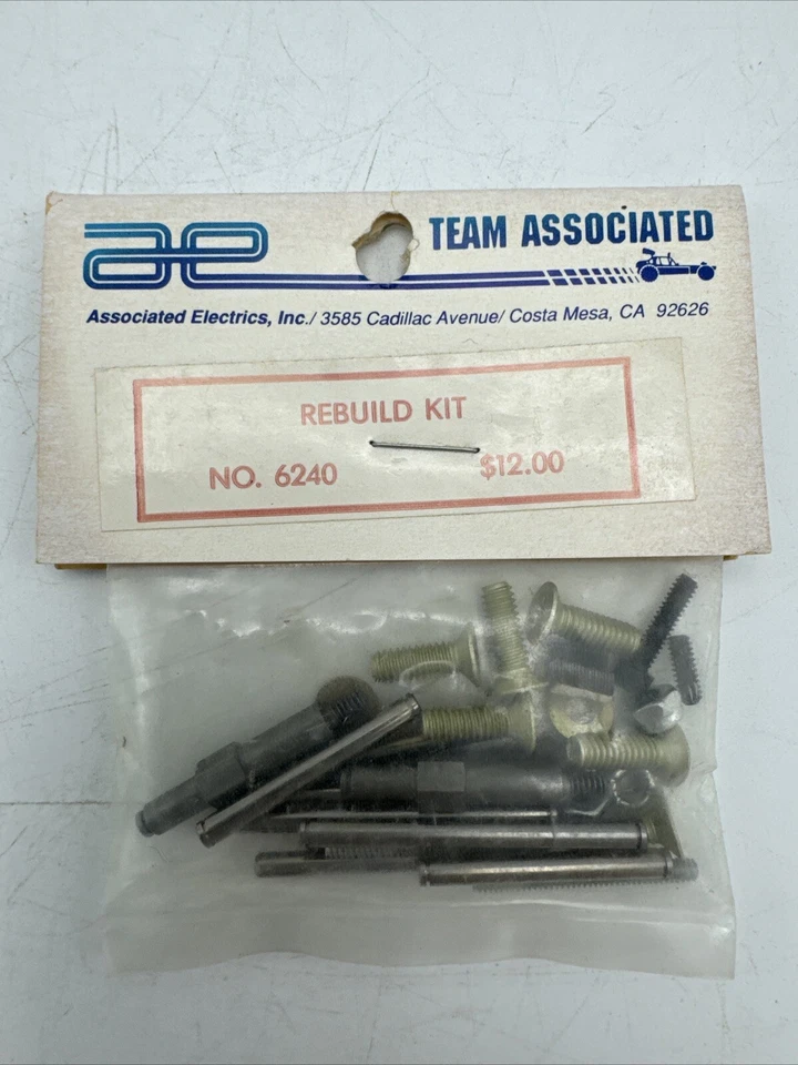 Vintage Team Associated RC10 Front rebuild Kit Axle Hinge Pins Screws 6240 - Image 1 of 1