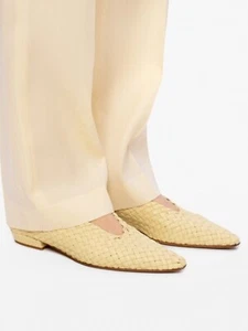 Bottega Veneta Almond Woven Flats Beige Leather Size 38 - Picture 1 of 7