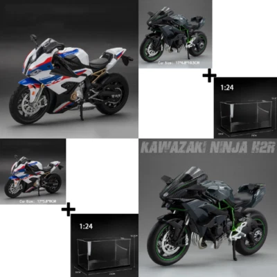 1:12 S1000RR Modelo Motocicletas Kawazaki NINJA H2R Juguetes Aleación Diecast Luz de Sonido Foto 1 de 4