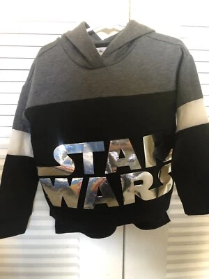Star Wars  Black Gray Sweater hoodie Pullover Sweater child Disney Parks XS 4/5 - Image 1 of 4