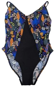 FIGLEAVES Mujer Santiago Traje de Baño Negro Floral Diseño Multi Hojas Disfraz Reino Unido 12 - Imagen 1 de 5