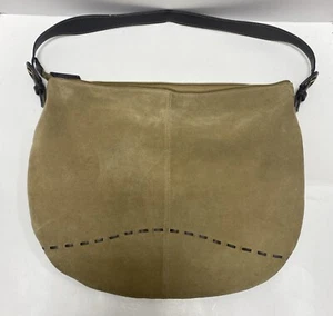 Giani Bernini Brown Logo Suede Tote Leather Accents And Straps - Picture 1 of 8