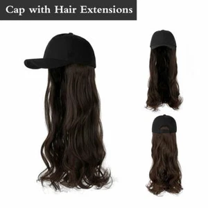 Baseball Cap for Women With Adjustable Cap with Synthetic Wig (Medium Brown) - Picture 1 of 5