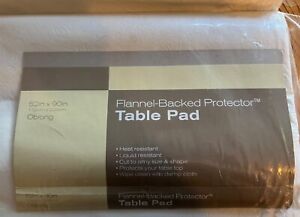 Elrene White Vinyl Flannel Backed Protector Table Pad 52 x 90 Oblong/rectangular