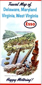Mapa de ruta Esso 1963: Delaware Maryland Virginia West Virginia (W1162) Nuevo de Lote Antiguo - Imagen 1 de 1