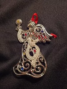 Lenox Sparkle And Scroll Angel Christmas Ornament - Picture 1 of 5