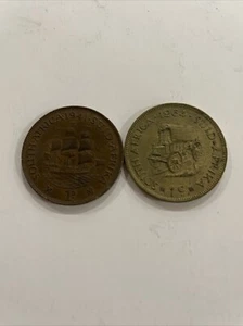 Dated : 1941 & 1964 - South Africa - One Penny - 1 Cent Coin - Picture 1 of 2