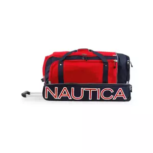 NAUTICA SUBMARINER 30 in. ROLLING DUFFEL - RED/NAVY - Picture 1 of 7