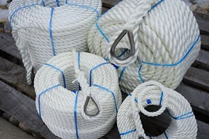 Anchor Line dock rope w/SS Thimble 3/8, 1/2, 5/8, 3/4 inch x 100, 150, 300 ft - Picture 1 of 3