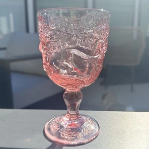 Vintage 1970s Madonna Inn LG Wright Flat Rose Pink Water Wine Goblet Glass 6.5” - Picture 1 of 16