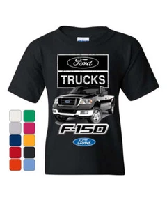 Ford Pickup Trucks F-150 Youth T-Shirt Offroad Country Built Tough 4X4 Kids Tee - Picture 1 of 8