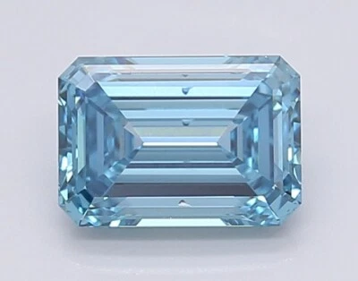 EMERALD 2.08 Ct Fancy Vivid Blue VS1 Clarity IGI Certified Lab Grown CVD Diamond - Image 1 of 4