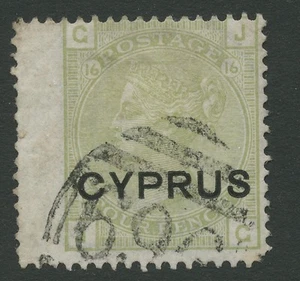 Cyprus SG4 (Plate 16) 1880 4d sage-green Used - Picture 1 of 2