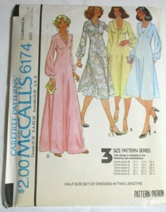Vestidos McCalls Patrón 6174 Tallas 12 1/2 - 16 1/2 Misses en medias tallas 4 looks  - Imagen 1 de 2