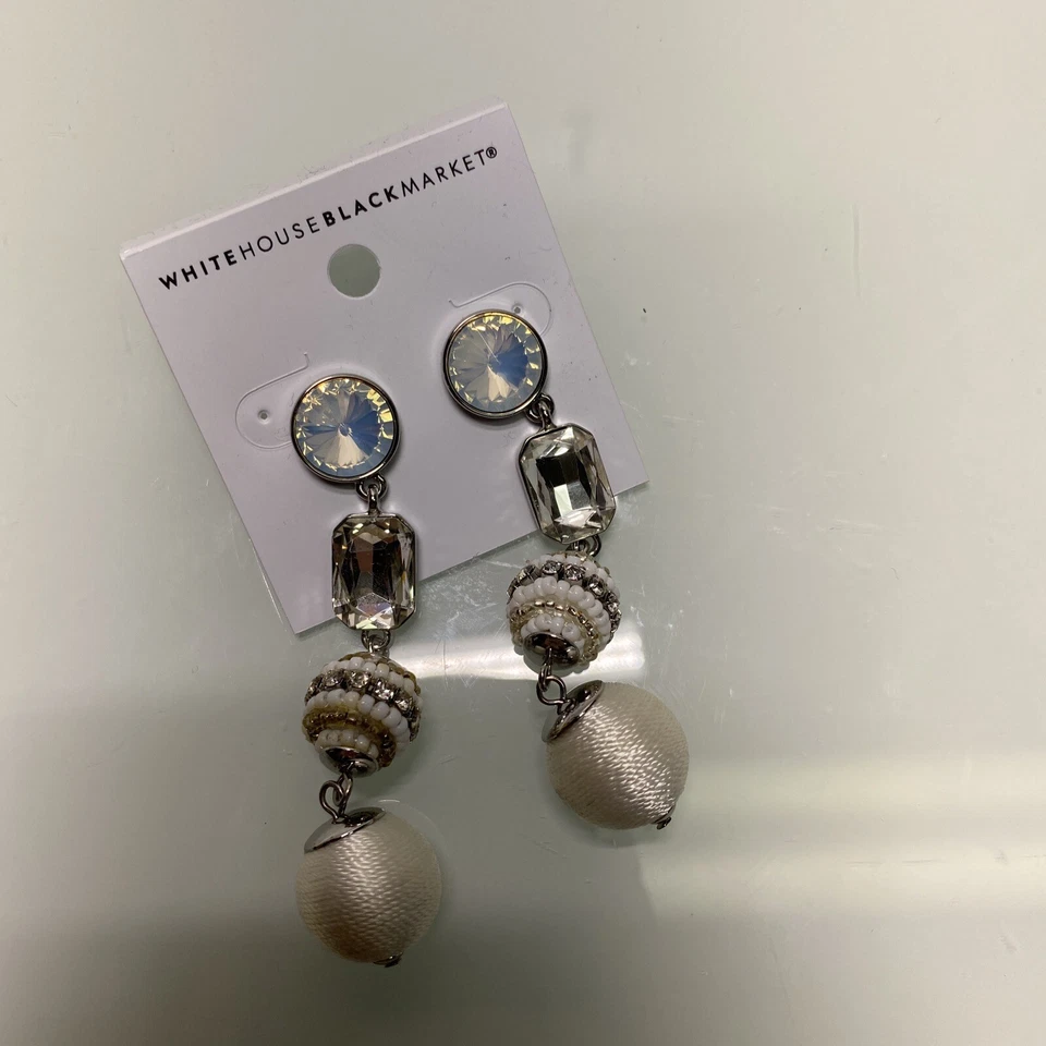 White House Black Market Gemstone Beaded Dangle Earrings NWT - Image 1 of 4