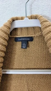 Land's End Damen L 14-16 Strickjacke 3 Knopf Pullover orange beige - Bild 1 von 11