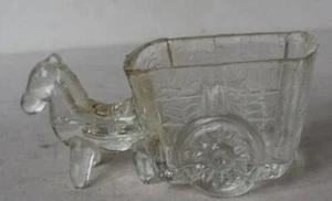 Eselfigur Ziehwagen Klarglas Süßigkeiten Behälter Made in Taiwan SÜSS -- - Bild 1 von 1