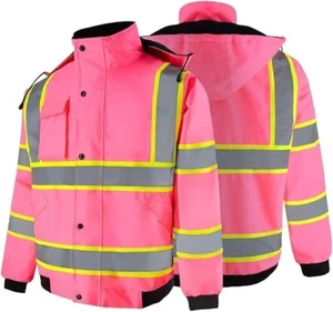 Rosa Warnschutz wasserdichte Fleecejacke - Bild 1 von 5