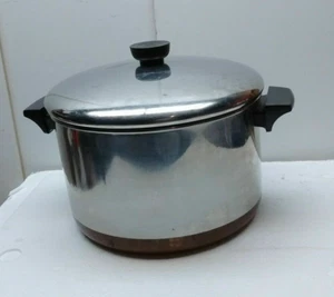 Revere Ware 6 Qt Stockpot Copper Clad Stainless Dutch Oven Frying Pan & Lid Tall - Picture 1 of 4