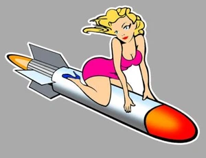 Pin Up right Rocket droite Sticker  vinyle laminé - Picture 1 of 1