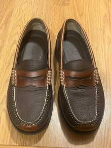 LL Bean Allagash handgenäht Bison Leder Penny Halbschuhe 244478 Herren Größe 9 - Bild 1 von 8