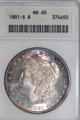 1881-S Morgan Silver Dollar that ANACS Graded MS65 (374692) - Image 1 of 4
