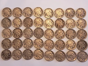 40 Coin Roll 1920's Buffalo Nickel Partial Dates 088 - Picture 1 of 3