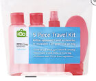 5PC set Mini Travel Red Plastic Transparent Empty Make Up Container Bottle Kit