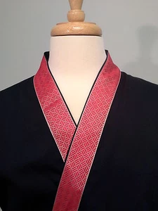 Happi coat, sushi coat, sushi chef coat, serving coat, Red on Navy - Picture 1 of 6