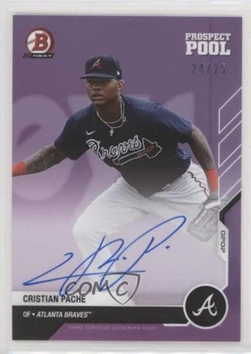2020 Bowman Next Topps Now Prospect Pool Purple /25 Cristian Pache #PP-4C Auto - Image 1 of 2