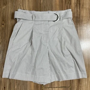 Lafayette 148 New York hoch tailliert Gürtel Shorts Gürtel Größe US 6 gestreift - Bild 1 von 5