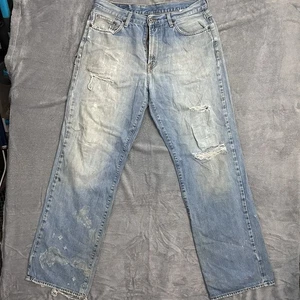 Lucky Brand 34x34 Herren Bootleg Jeans Light Wash Distressed Ripped Grunge Y2K - Bild 1 von 19